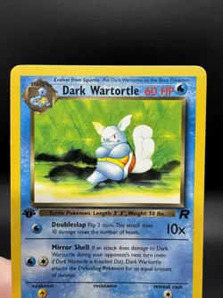 Pokemon TCG Dark Wartortle 46/82 Uncommon Team Rocket 1st Edition LP - Image 3