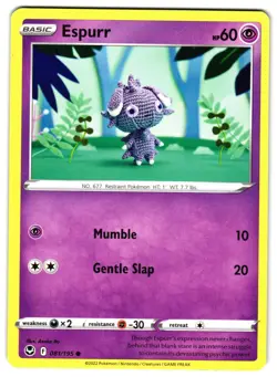 ESPURR 81/195 - NM - SWSH12 SILVER TEMPEST COMMON ENGLISH POKEMON CARD - Image 1