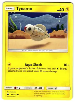 TYNAMO 44/147 - NM - SM3 BURNING SHADOWS COMMON ENGLISH POKEMON CARD - Image 1