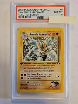 2000 Pokemon Gym Challenge GIOVANNIS MACHAMP HOLO 1st Edition 6/132▪PSA 8 Grade - Image 1