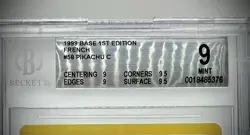 1st Edition 1999 Pokemon Base Pikachu Card #58 French BGS 9 MINT - Image 2