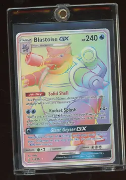 Pokemon Blastoise GX Holo Card 218/214 Secret Sm-Unbroken Bonds - Image 1
