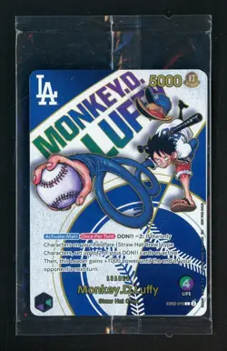 Monkey D Luffy x Dodgers Collaboration Card Limited Ed Sealed One Piece - Image 1