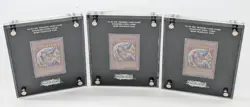 SET OF 3 DARK MAGICIAN GIRL STAINLESS STEEL CARD NUMBERED 25TH RARE DMG YUGIOH - Image 2