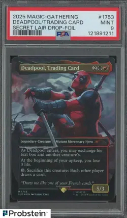 2025 Magic The Gathering Secret Lair Drop-Foil #1753 Deadpool Trading Card PSA 9 - Image 1