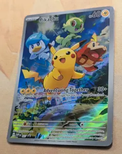 Pikachu EN 027 Scarlet Violet Holo Black Star Promo Pokemon Card Game TCG SV ✨ - Image 2