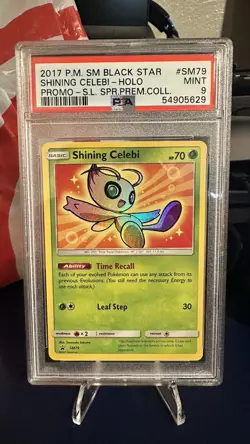 2017 Pokemon SM Black Star Promo #SM79 Shining Celebi-Holo Card PSA 9 - Image 1