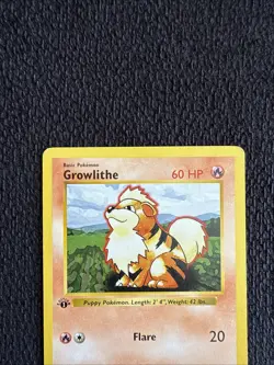 Pokemon Growlithe 1st Edition Shadowless Base Set 1999 Card 28/102 - Image 2