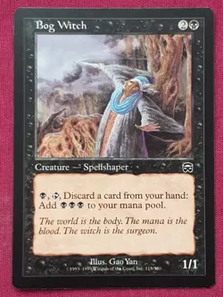 Magic The Gathering MERCADIAN MASQUES BOG WITCH black card MTG - Image 1