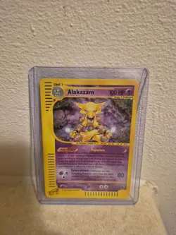 Pokemon Alakazam TCG Expedition Base Set 1/165 Reverse Holo Rare Card 2002 - Image 1