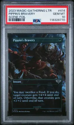 2023 MTG TALES OF MIDDLE-EARTH SCENE-FOIL #414 PIPPIN'S BRAVERY PSA 10 - Image 1