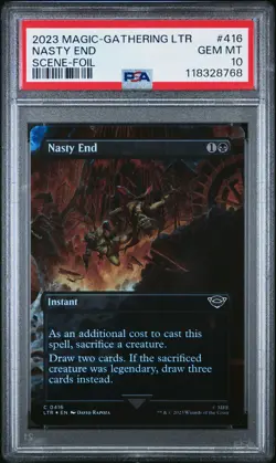 2023 MTG TALES OF MIDDLE-EARTH SCENE-FOIL #416 NASTY END PSA 10 - Image 1