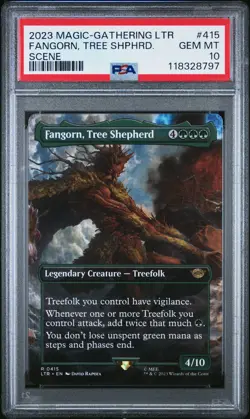 2023 MTG TALES OF MIDDLE-EARTH SCENE #415 FANGORN, TREE SHEPHERD PSA 10 - Image 1