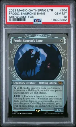 2023 MTG TALES OF MIDDLE-EARTH SC-FOIL #304 FRODO, SAURON'S BANE PSA 10 - Image 1