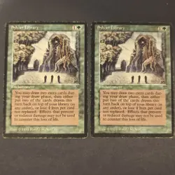 Lot Of 2 MTG Legends "Sylvan Library" Magic The Gathering 1994 HP/Poor - Image 1