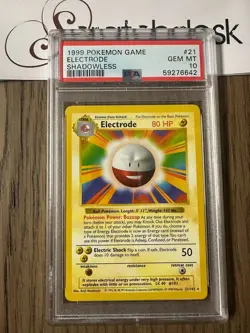 PSA 10 - Pokemon ELECTRODE 21/102 - SHADOWLESS BASE SET - GEM MINT - Image 1