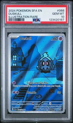 2024 Pokemon Sfa EN-Shrouded Fable Duskull #068 Illustration Rare PSA 10 - Image 1