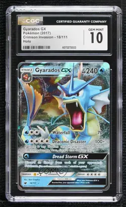 Gyarados GX Pokemon Sun & Moon Crimson Invasion CGC 10 Gem Mint - Image 1