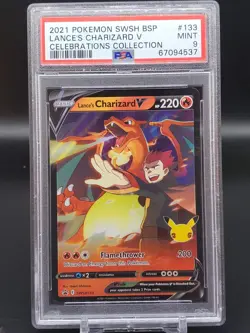 Lance's Charizard V Pokemon Celebrations Black Star Promo SWSH133 PSA 9 - Image 1