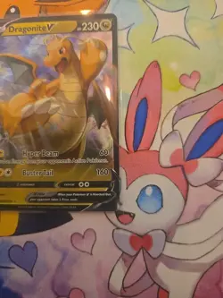 2022 Pokemon Go Dragonite v TCG Set 049/078 Holo Ultra Rare Holographic Art - Image 5