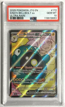Ionos Bellibolt EX 172/159 Journey Together Ultra Rare Full Art Pokemon PSA 10 - Image 1