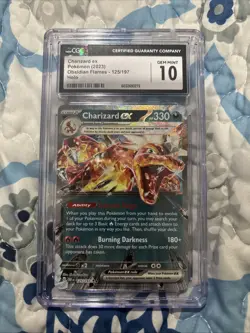 Pokemon Charizard ex Holo 125/197 Obsidian Flames 2023 CGC 10 Gem Mint - Image 1