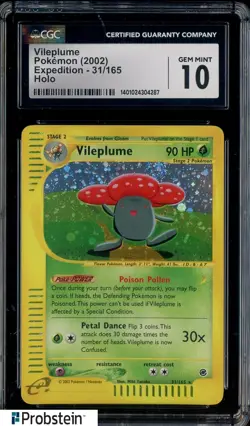 2002 Pokemon Expedition #31/165 Vileplume Holo CGC 10 GEM MINT - Image 1
