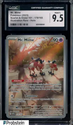 2023 Pokemon Scarlet & Violet 151 #179/165 Mr. Mime Holo CGC 9.5 MINT+ - Image 1