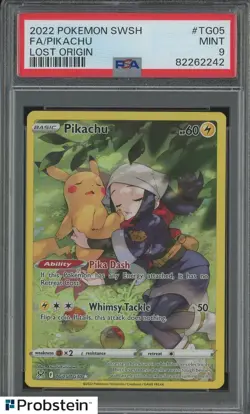 2022 Pokemon SWSH Lost Origin #TG05 Pikachu Fa PSA 9 MINT - Image 1