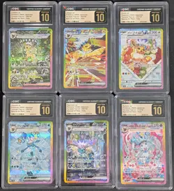 Lot (6) Pokemon JPN SV8a Terastal Fest Eevee Evolution SAR Set CGC 10 PRISTINE - Image 1
