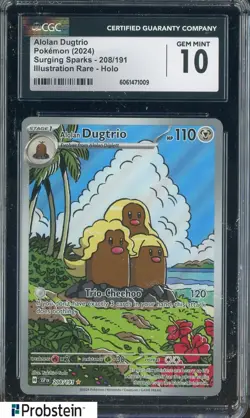 2024 Pokemon Surging Sparks #208/191 Alolan Dugtrio Holo CGC 10 GEM MINT - Image 1