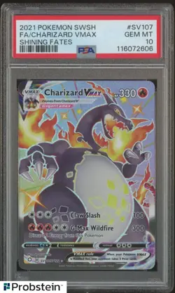 2021 Pokemon SWSH Shining Fates #SV107 FA Charizard VMax PSA 10 GEM MINT - Image 1