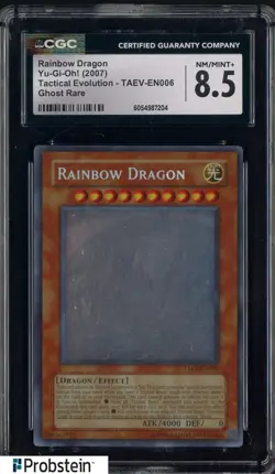 2007 Yu-Gi-Oh! Tactical Evolution Rainbow Dragon Ghost Rare TAEV-EN006 CGC 8.5 - Image 1