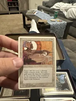 Magic the Gathering Spirit Link 4th Edition 1995 Collectible Card - Image 1