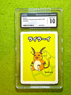 Pokemon CGC 10 GEM MINT Raichu JAPAN 2019 Nintendo POKEMON OLD MAID Playing Card - Image 1