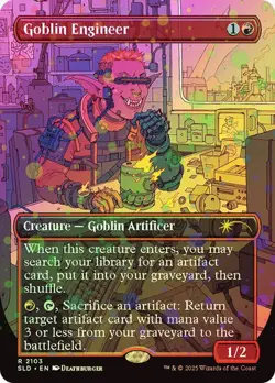 1x NM GALAXY FOIL 1st RUN Goblin Engineer MTG Secret Lair SV - Image 1