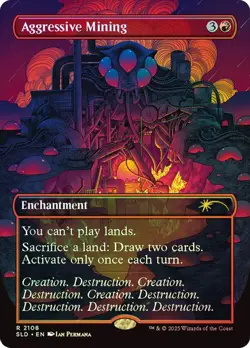 1x NM GALAXY FOIL 1st RUN Agressive Mining MTG Secret Lair SV - Image 1