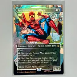 Prerelease FOIL SPECTACULAR SPIDER-MAN R 0014 MtG Rare PROMO FULL ART Foil - Image 1