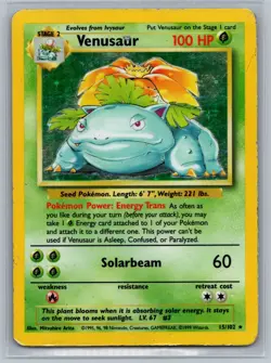 Pokemon TCG Venusaur #015/102 Base Set - Image 1