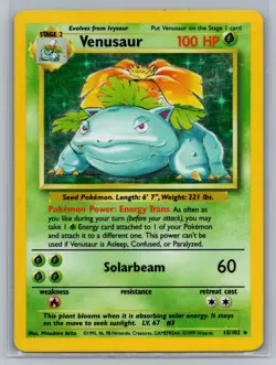 Pokemon TCG Venusaur #015/102 Base Set - Image 1