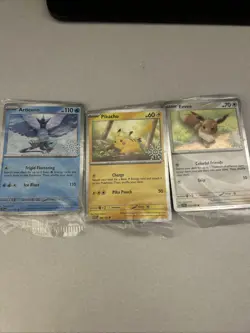 Pokemon TCG Articuno, Pikachu, Eevee Promo Card Set From 2025 Holiday Calendar - Image 1