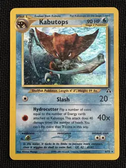 Kabutops 6/75 Neo Discovery Holo Pokemon Card HP - Image 1