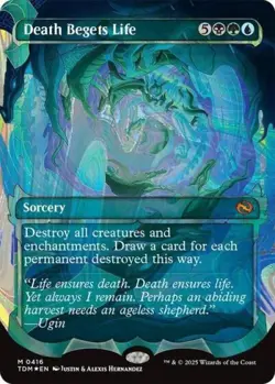 MTG English Death Begets Life (Showcase) (Halo Foil) NM Foil Tarkir: Dragonstorm - Image 1