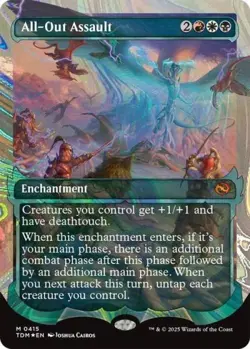 MTG English All-Out Assault (Showcase) (Halo Foil) NM Foil Tarkir: Dragonstorm - Image 1