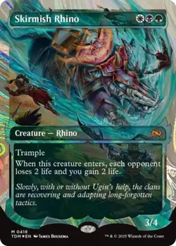 Skirmish Rhino (Halo Foil) -Foil Near Mint MTG Tarkir: Dragonstorm - Image 1