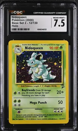 CGC 7.5 Nidoqueen 2000 Base Set 2 12/130 Holo SWIRL Pokemon Card - Image 1