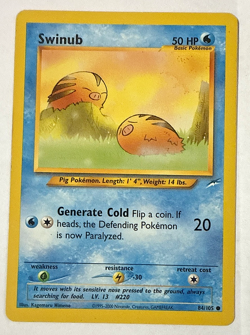 Neo Destiny - LP - Swinub 84/105 Pokemon Card Vintage (US Seller) - Image 1
