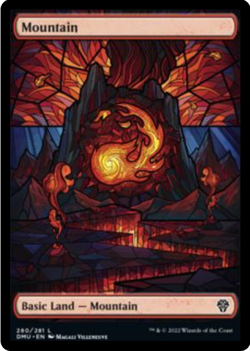 Mountain (280) Full Art Stained Glass Showcase Dominaria United MTG Basic Land - Image 1