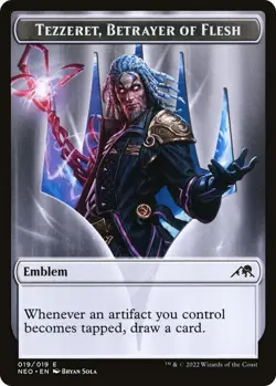 1x Tezzeret, Betrayer of Flesh Emblem, Kamigawa: Neon Dynasty Tokens, MTG - Image 1