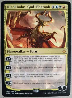 Nicol Bolas, God-Pharaoh - Hour of Devastation (HOU) - Mythic Reg -MP- Free Ship - Image 1